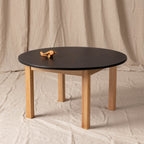 Round Black Kids Table – 35" Diameter Oak Base