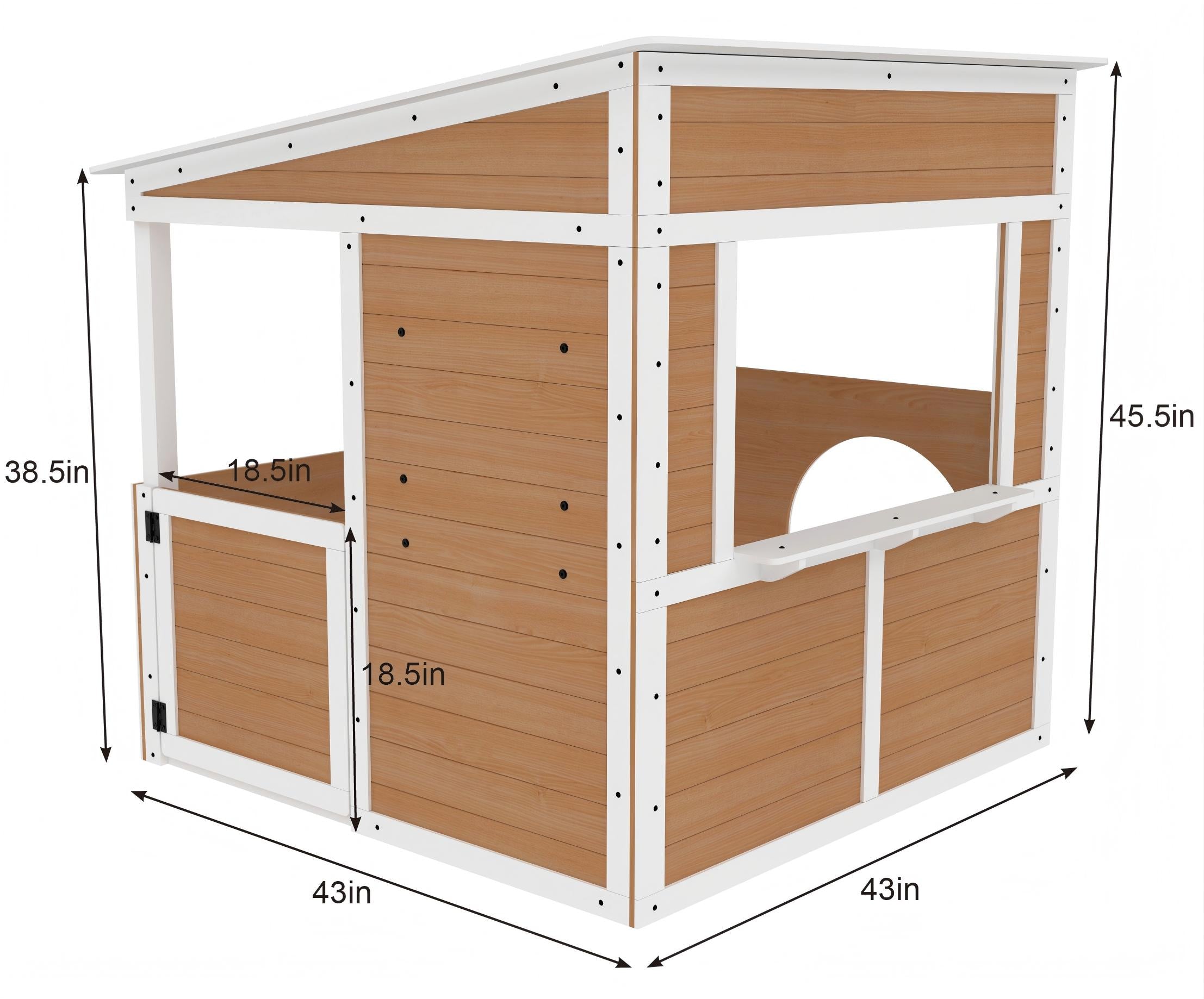 Kids outdoor wooden playhouse kitchen backyard