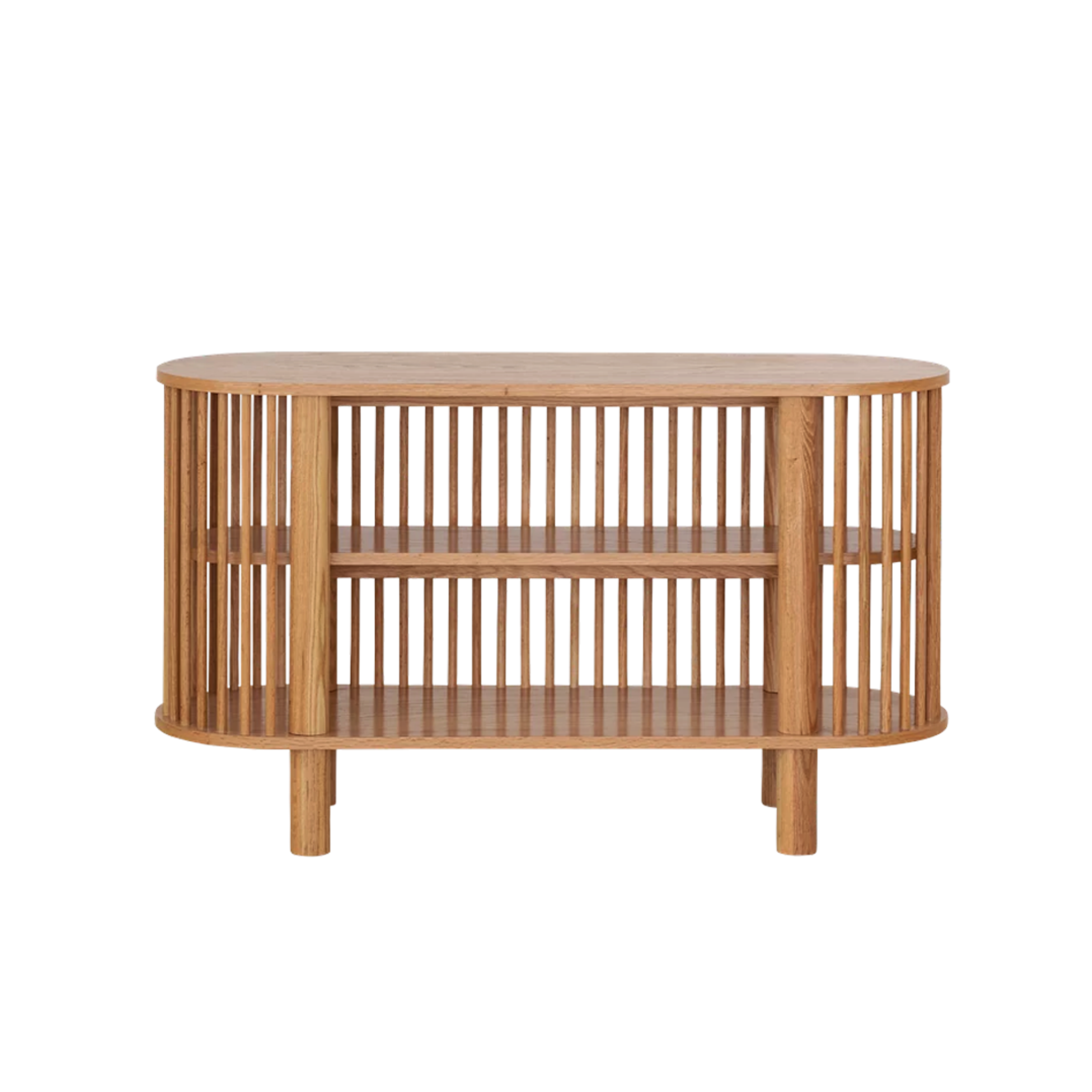 Oak Two Tiered Fluted Shelf