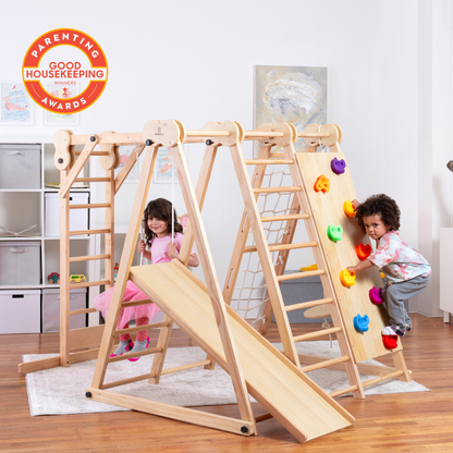 Chestnut - 8-in-1 Indoor Jungle Gym for Toddlers.