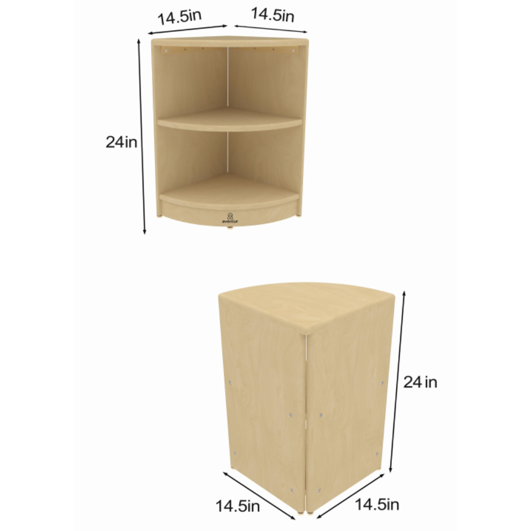 Montessori Classroom Corner Shelf - 24" Tall