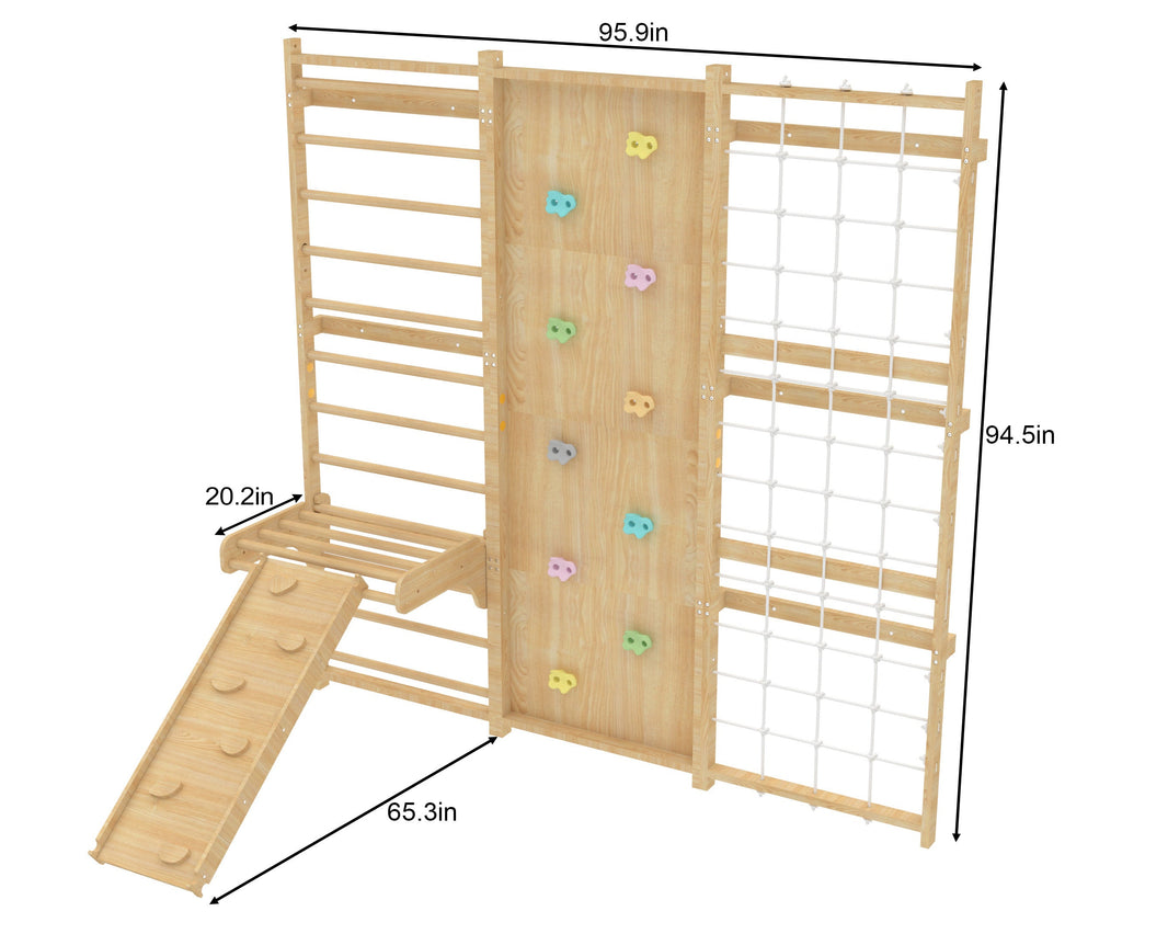 Walnut Modular - 9-in-1 Swedish Ladder Wall Gym and Climber