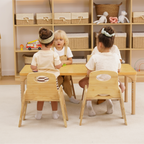 Toddlers having a snack at the Avenlur Adrian kids table