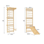 Avenlur Betula 79 inch Swedish wall ladder for kids, made for lower ceilings