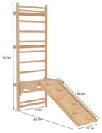 Avenlur Betula Swedish ladder mounted to the wall in a kids playroom