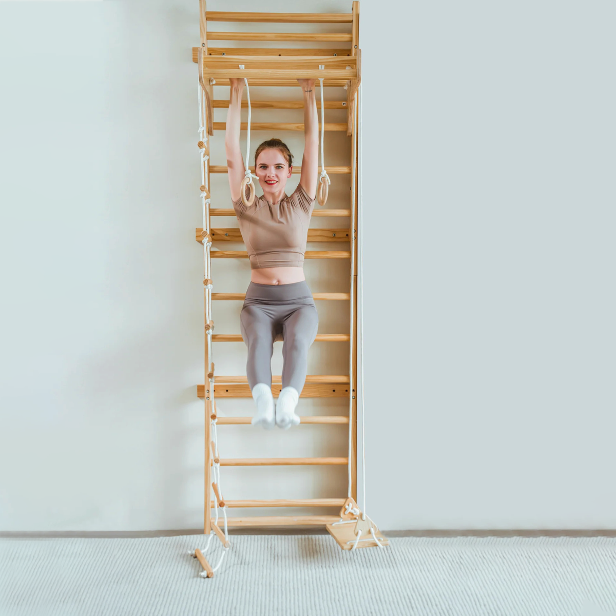 Avenlur Betula Swedish wall ladder for kids, an indoor wooden climber
