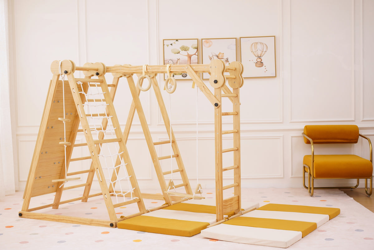 Avenlur foldable floor mat under the Chestnut indoor jungle gym