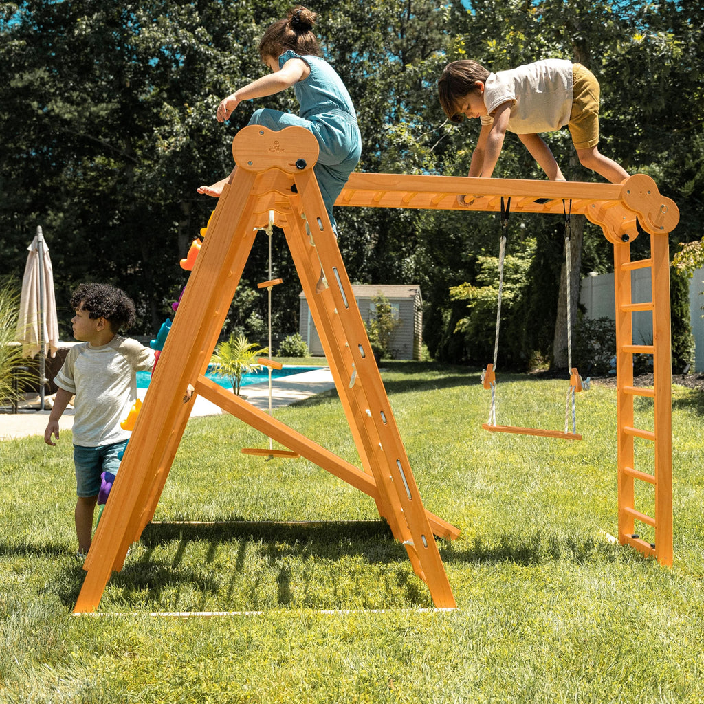 Avenlur Chestnut jungle gym folded for storage