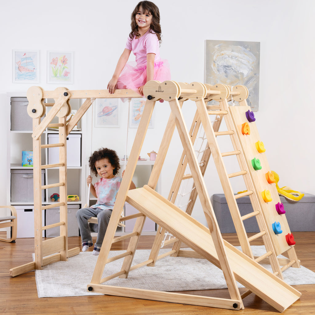 Avenlur Chestnut medium toddler climber with slide