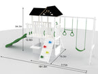 Avenlur Craftsman wooden swing set and jungle gym for kids ages 3 to 12