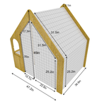 Avenlur Flair playhouse features: desk, chair, sensory panel and windows