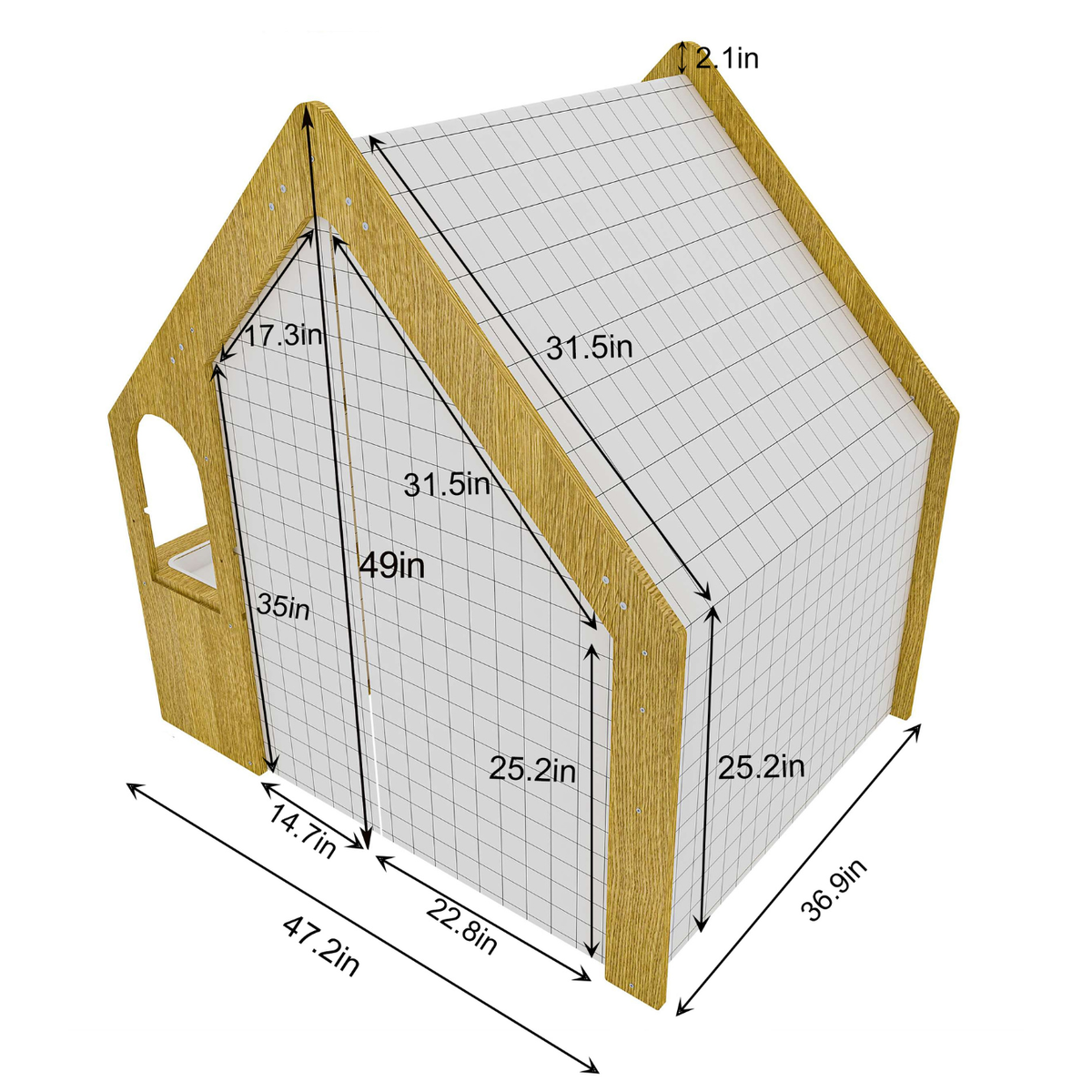 Avenlur Flair playhouse features: desk, chair, sensory panel and windows