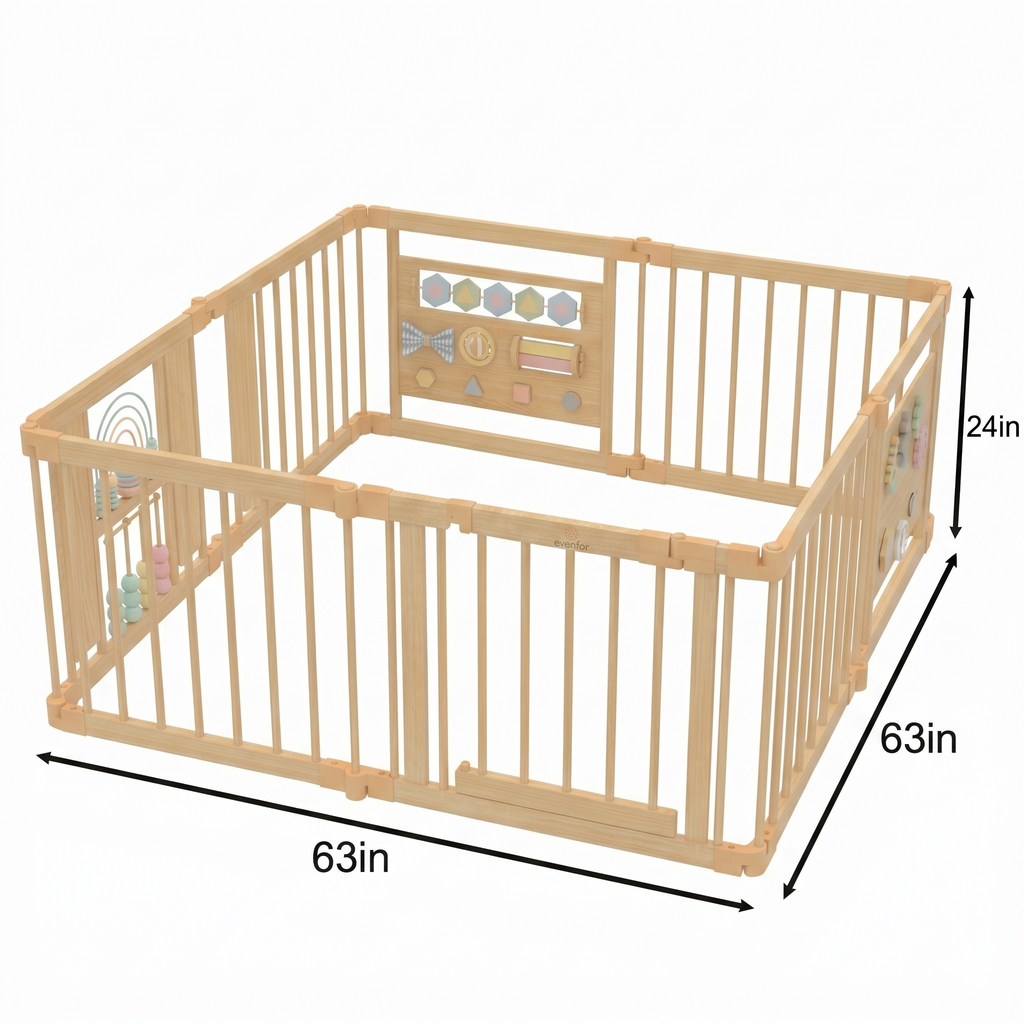 Avenlur foldable baby play yard set up in a living room