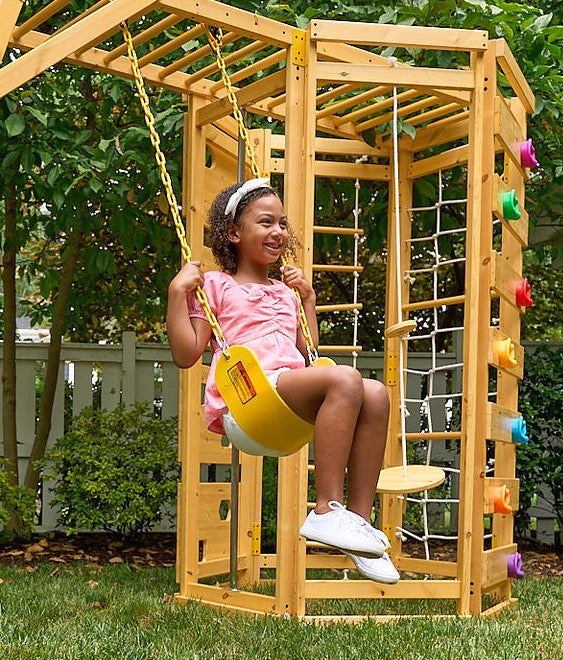 Avenlur Hawthorn XL outdoor jungle gym for kids in a backyard