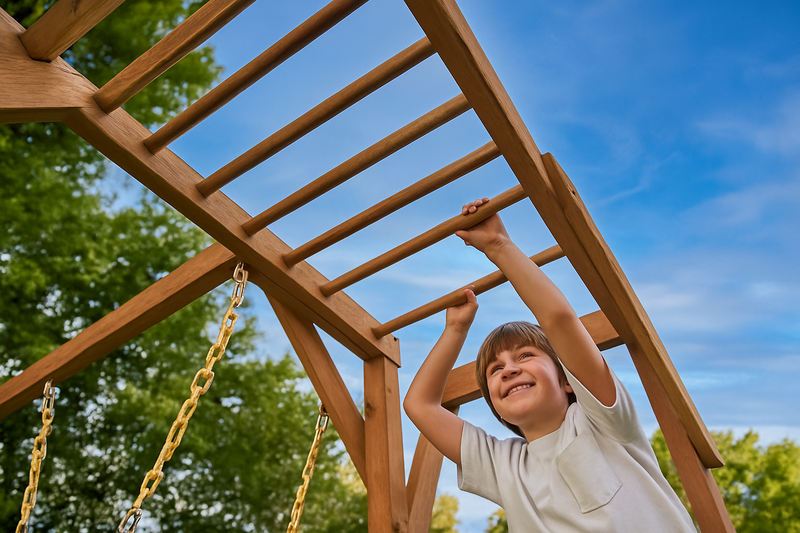 Avenlur Hawthorn XL outdoor playset with wave slide and classic swing
