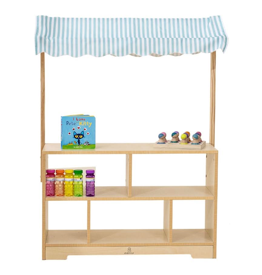 Avenlur Holly wooden market stand for kids pretend play