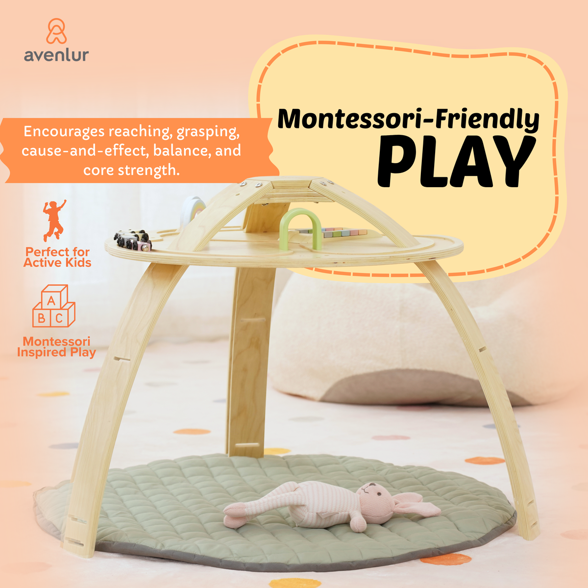 Avenlur Ivy Montessori baby gym features