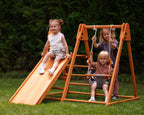 Avenlur Juniper outdoor toddler climber and swing set up in the backyard