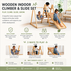 Avenlur Juniper wooden climber and slide set for toddlers at home