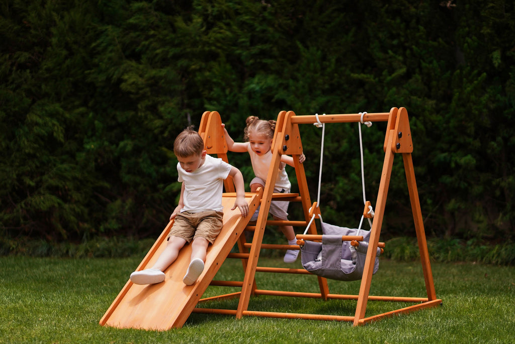 Avenlur Juniper toddler climbing frame outdoors with climbing ladder