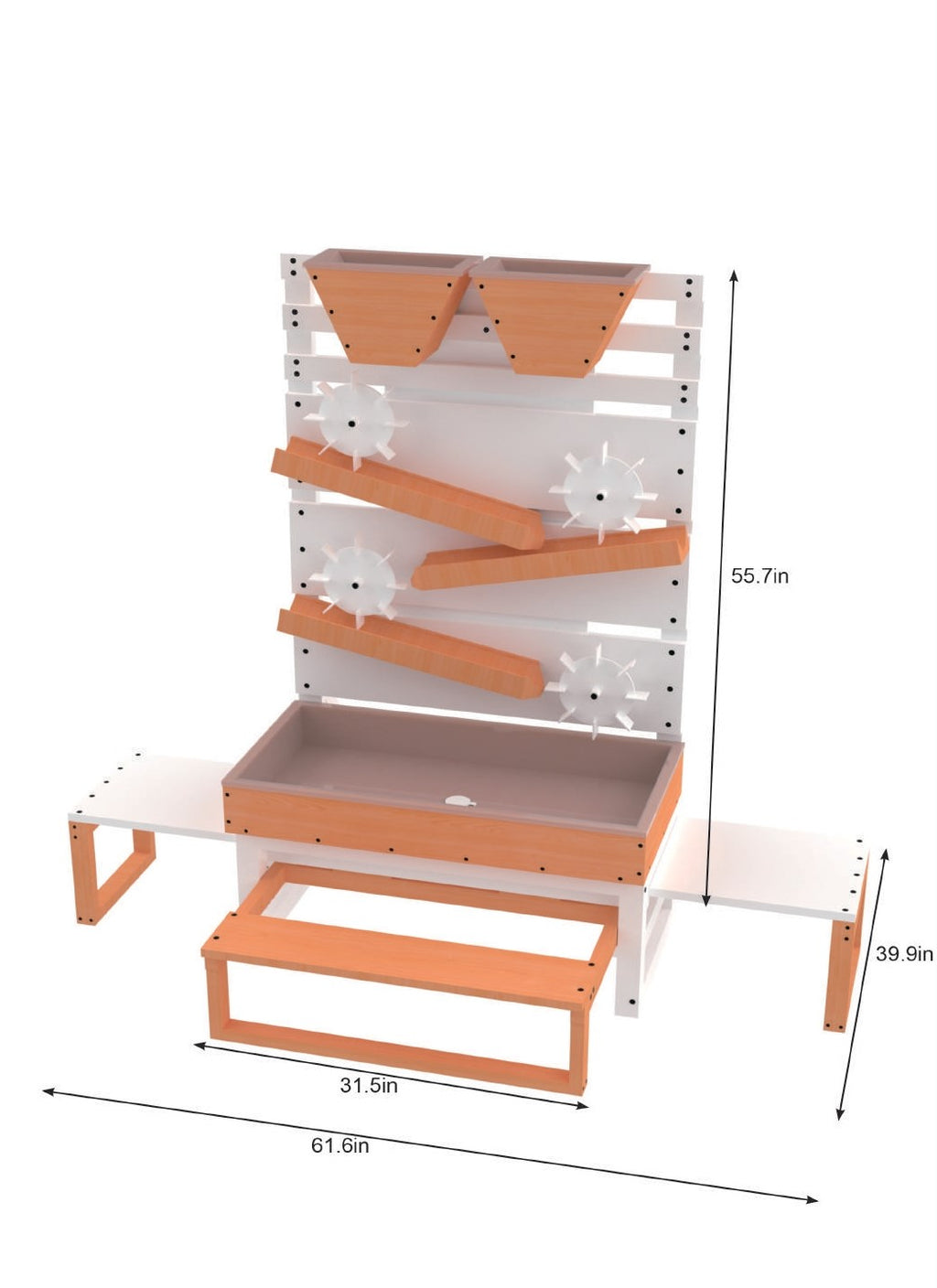 Avenlur large sensory water table in natural wood