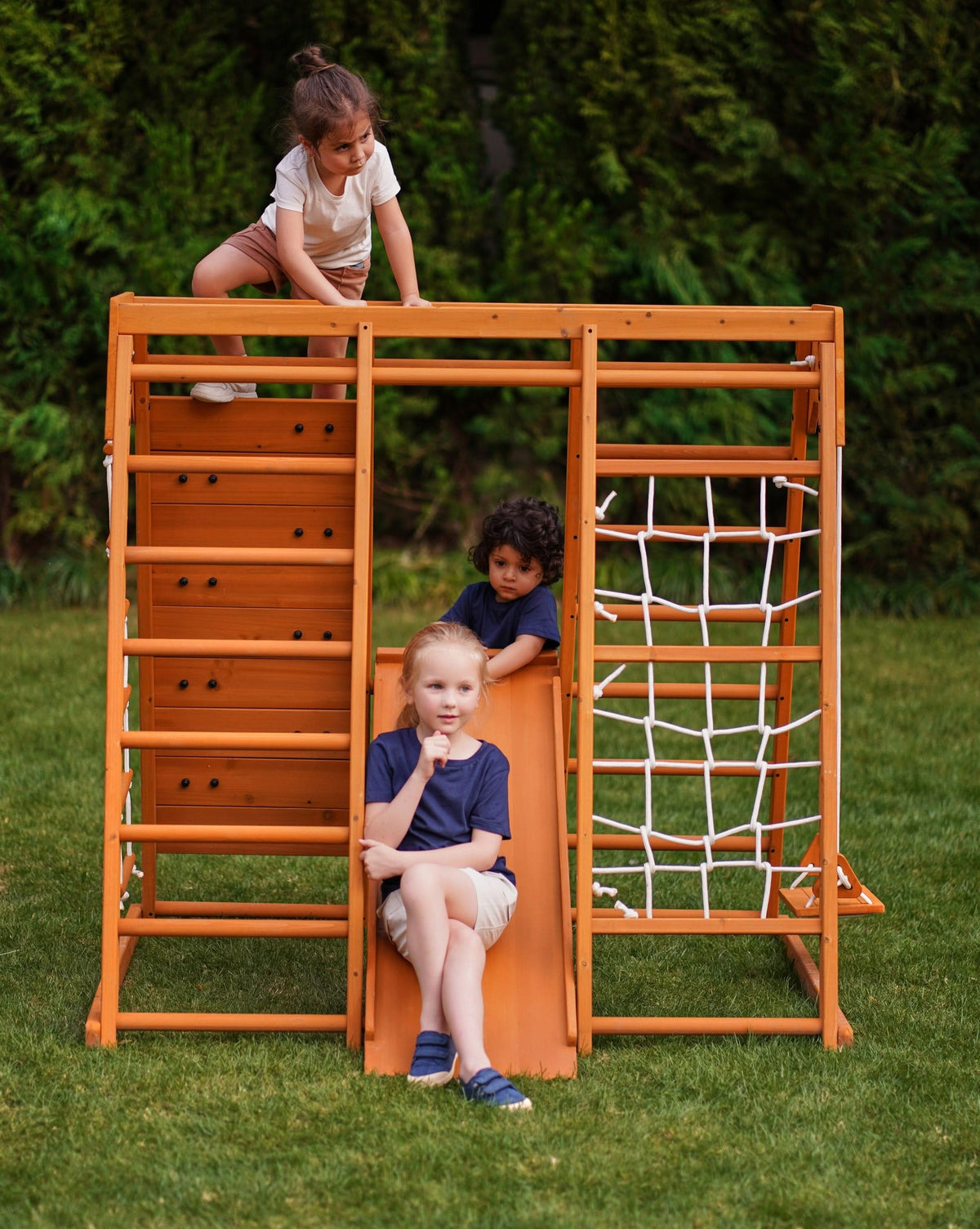 Avenlur Magnolia indoor outdoor wooden climbing structure for kids