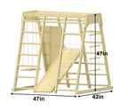 Avenlur Magnolia Medium wooden jungle gym for toddlers with slide and climbing wall