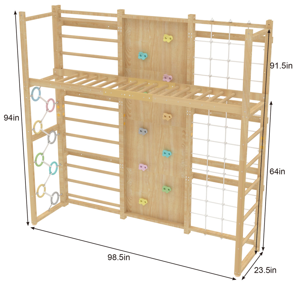 Avenlur monkey bar attachment for the 95 inch Modular Walnut Swedish ladder