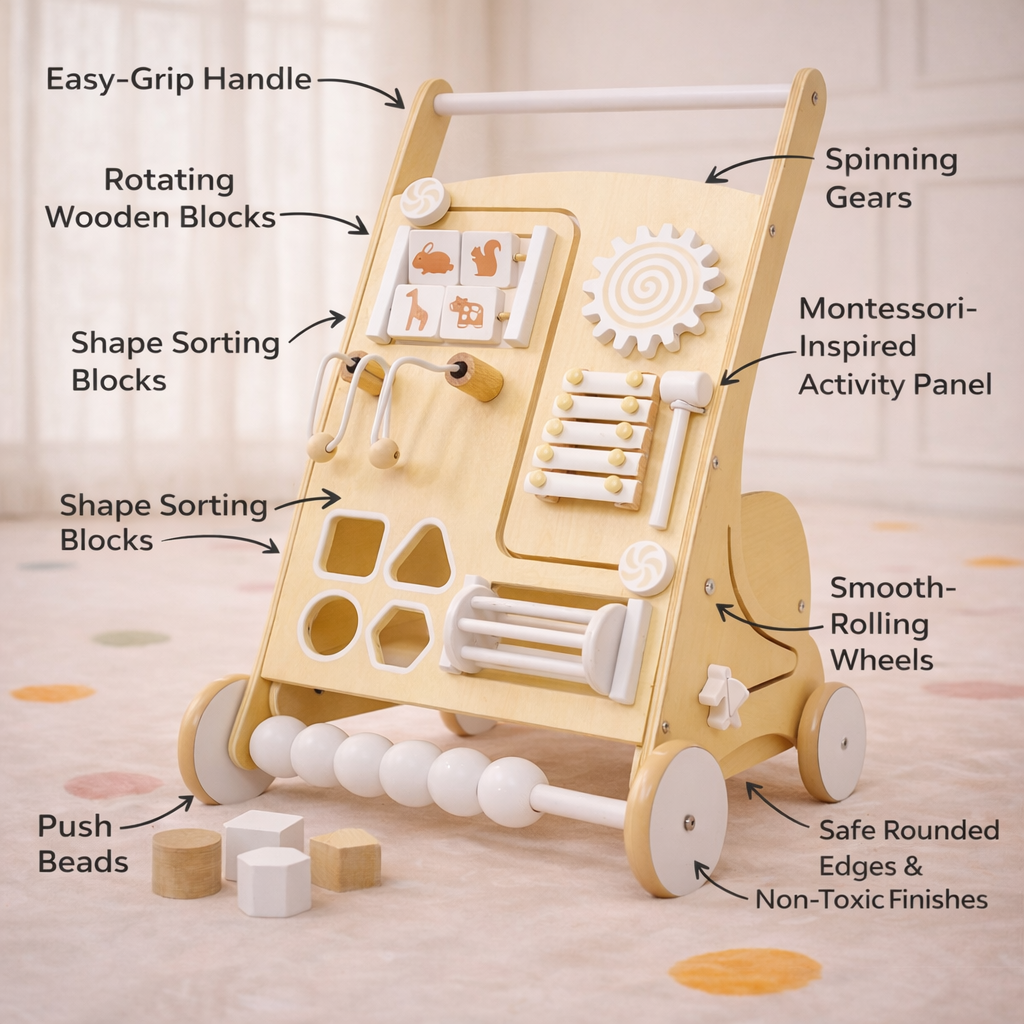 Avenlur Montessori push walker for early walkers
