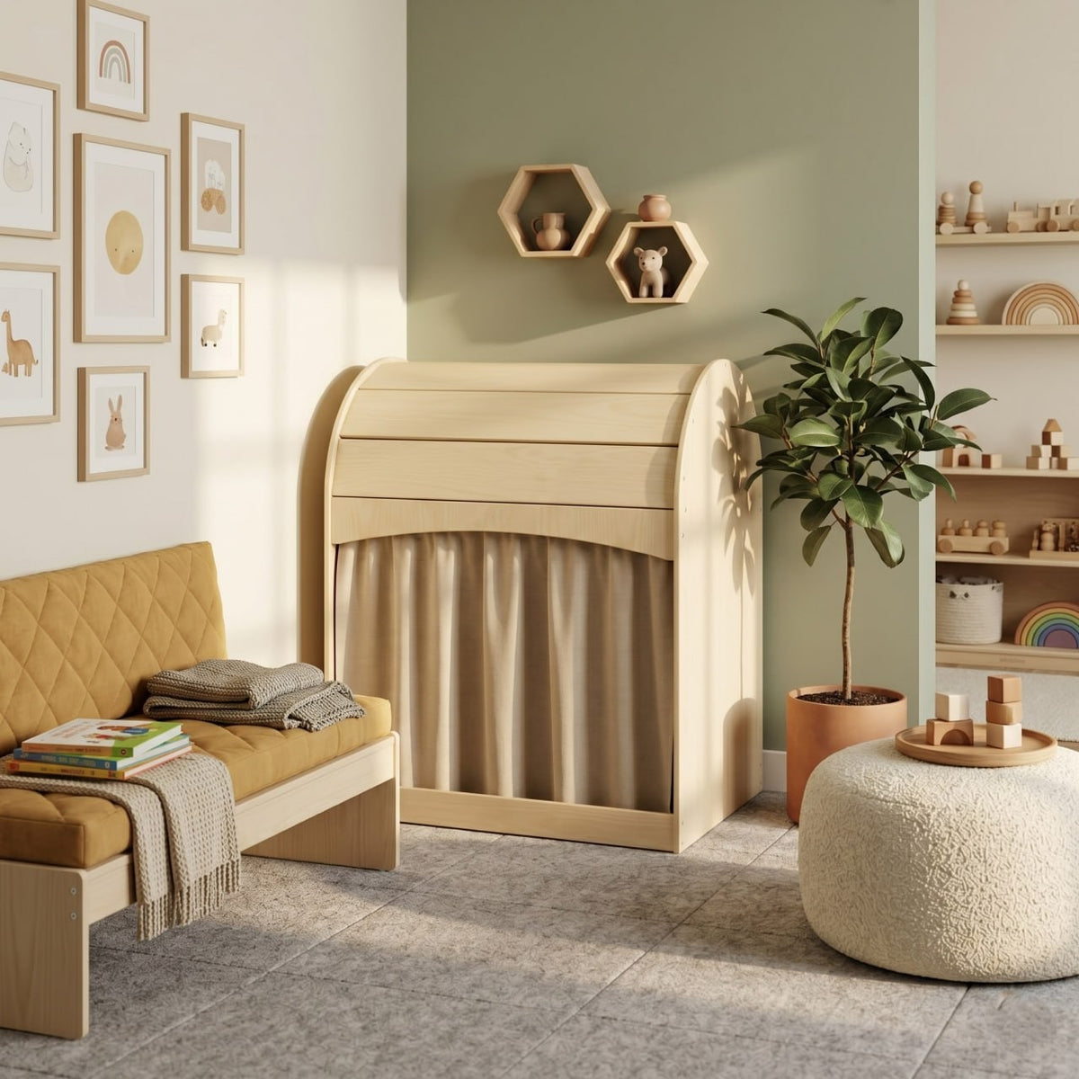 Avenlur Nambar cozy play hideaway in a playroom