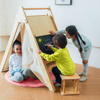 Avenlur Oak wooden learning tent and climber with desk and chair