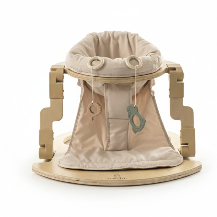 Avenlur Oakling baby activity seat in the living room