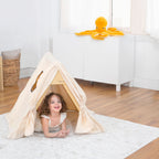 Avenlur cotton tent cover on the Hazel Pikler triangle