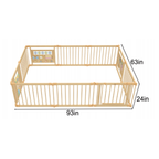 Avenlur 10-panel wooden baby playpen with sensory activity panels, 93 x 63 x 24 inch dimensions diagram
