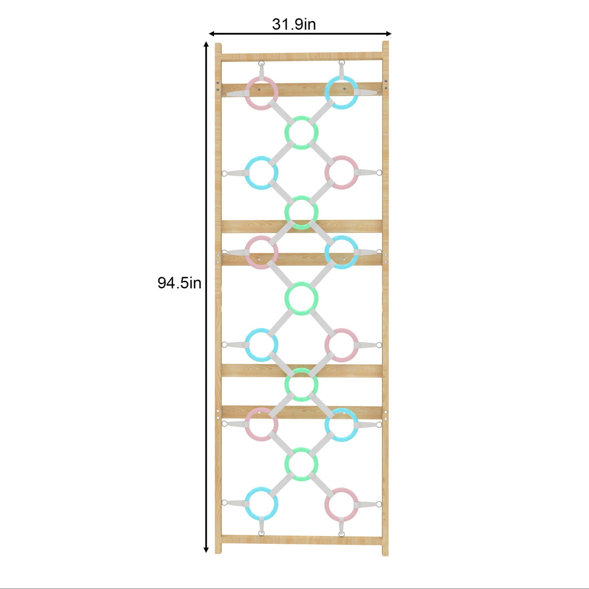 Avenlur gymnastic ring wall climbing panel, 95 inch Modular