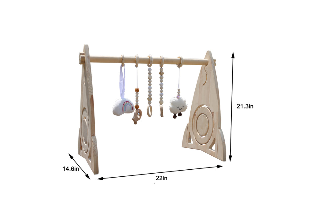 Avenlur Rocket wooden baby gym, a Montessori infant play arch