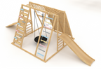 Avenlur wooden roller slide on the Sweetgum Jumbo indoor playset