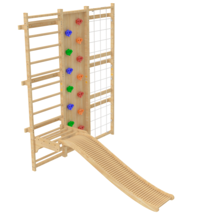 Avenlur roller slide attached to a Walnut, Neem or Betula Swedish ladder