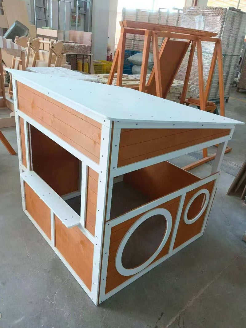 Outdoor mud kitchen playhouse for kids wood