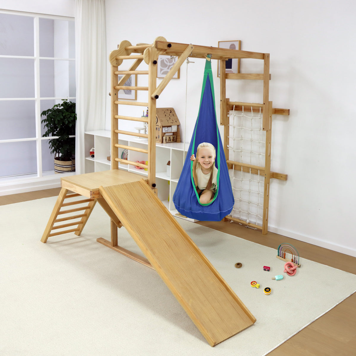 Close up of the soft fabric on the Avenlur sensory swing