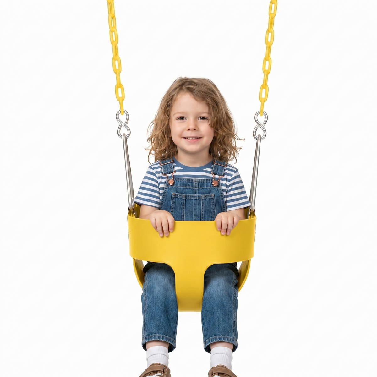 Baby in the Avenlur hammock swing seat on the Forest Small swing set