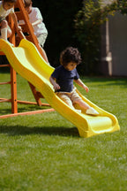 Close-up of the double rock climbing wall on the Avenlur Sycamore Jumbo backyard swing set