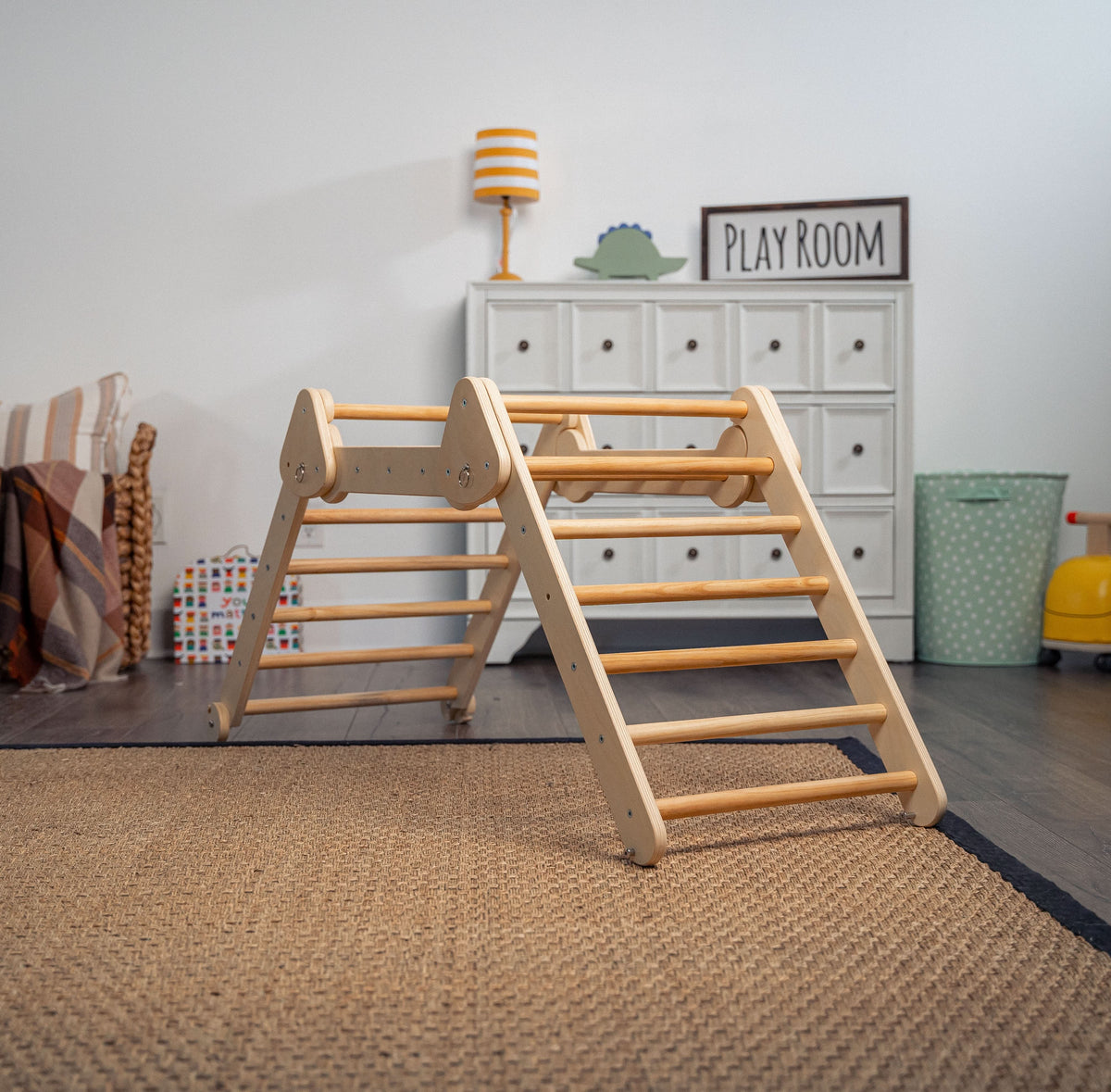 Toddler sliding down the Avenlur Vicus ramp