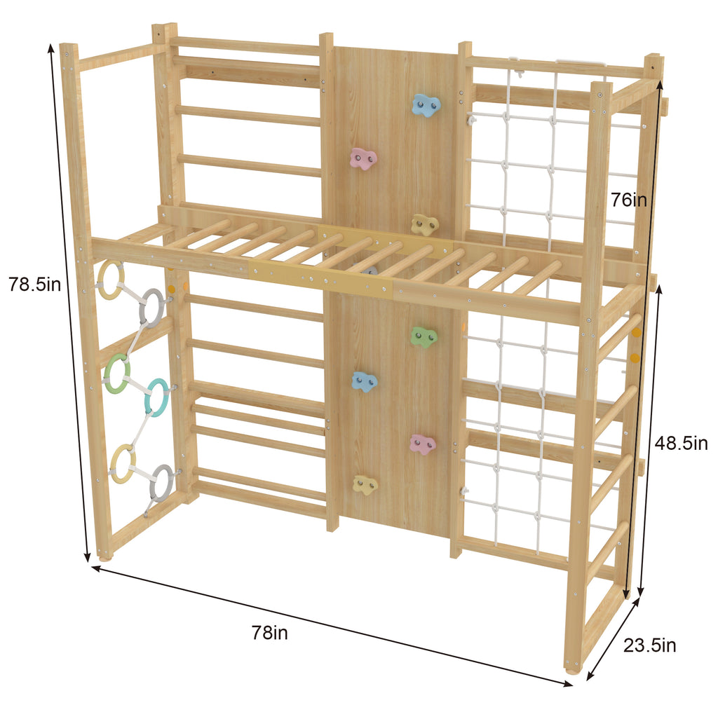 Avenlur monkey bar attachment dimensions on the 79 inch Walnut Swedish ladder