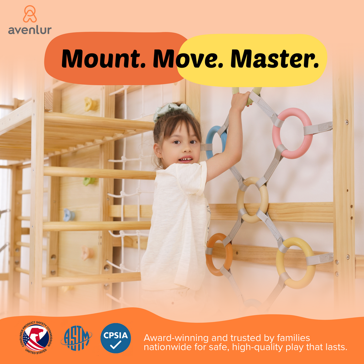 Avenlur Walnut Modular solid wood ladder rungs and hardware detail