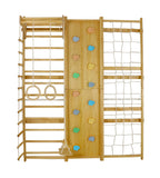 Avenlur Walnut wall-mounted gym with monkey bars for kids