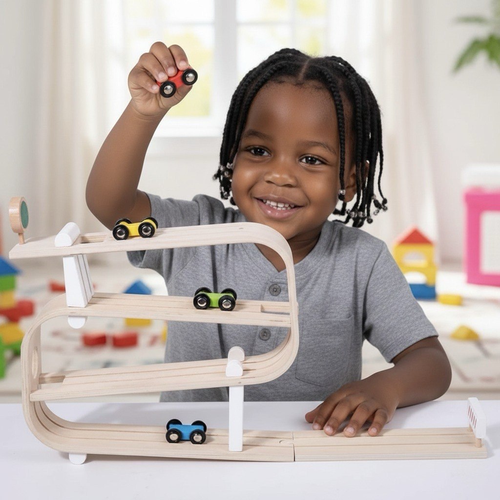 Avenlur wooden car ramp racer toy for toddlers