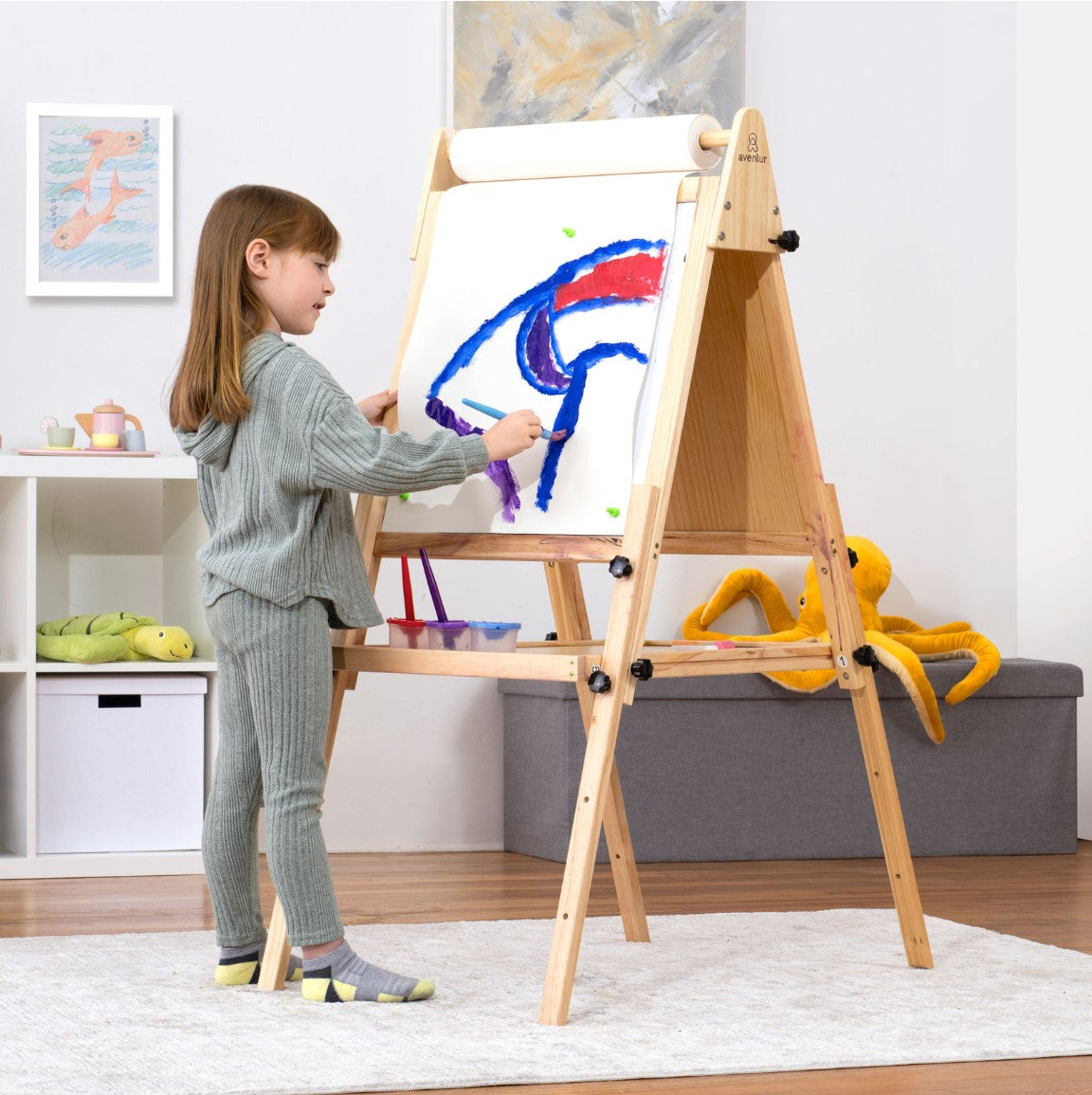 Avenlur wooden easel for kids in a playroom