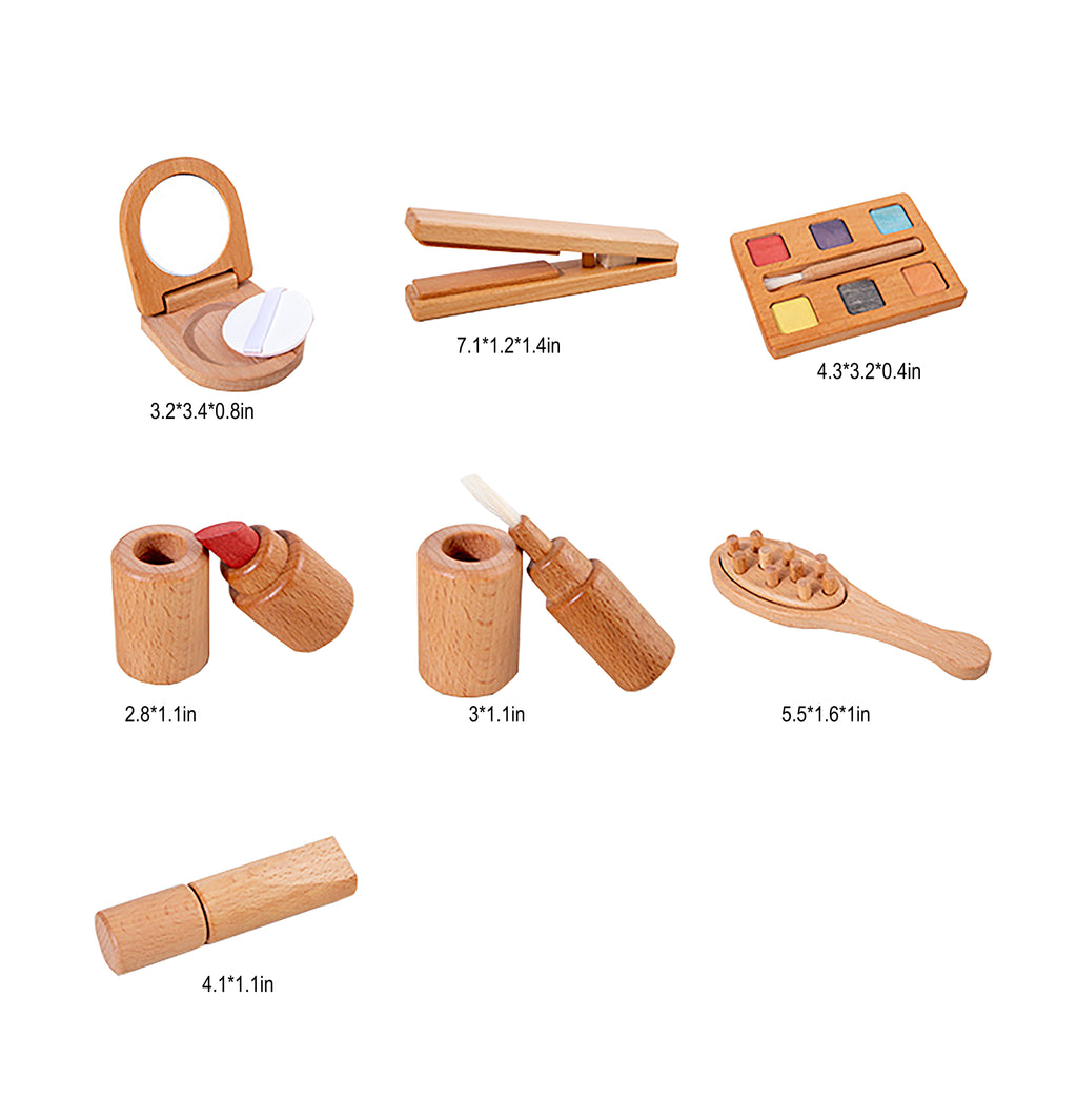 Avenlur 7-in-1 wooden kids pretend makeup kit
