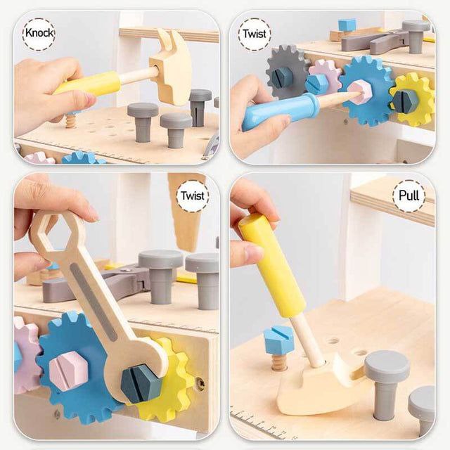 Avenlur wooden tool walker and learning wagon for toddlers